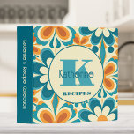 Retro Groovy Vintage Family Recipe Binder<br><div class="desc">This fun design adds vintage style to your kitchen with its retro teal, rust, burnt orange, and cream floral pattern. Gather your favourite family recipes and add your family memories to make this a cherished keepsake. Add a name and initial monogram to personalize it. Makes a great bridal shower, Christmas...</div>
