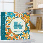Retro Groovy Vintage Teal Family Recipe Binder<br><div class="desc">This fun design adds vintage style to your kitchen with its retro teal, rust, burnt orange, and cream floral pattern. Gather your favourite family recipes and add your family memories to make this a cherished keepsake. Add a name and initial monogram to personalize it. Makes a great bridal shower, Christmas...</div>