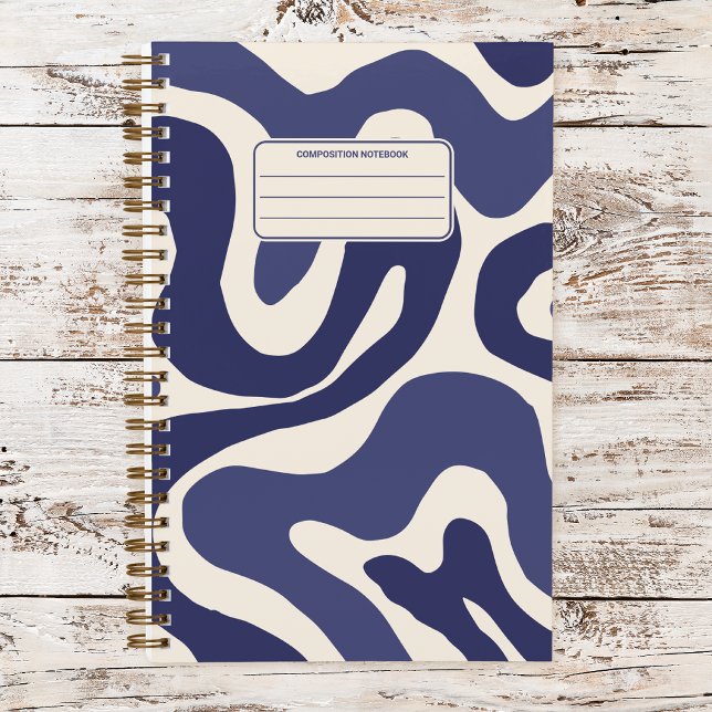 Retro Groovy Wavy Liquid Swirl Pattern Composition Notebook (Creator Uploaded)