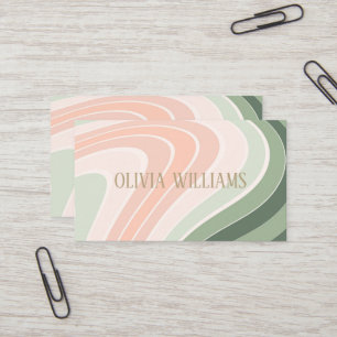 Retro Groovy Wavy Pattern Business Card