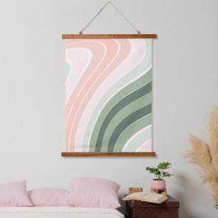 Retro Groovy Wavy Pattern Hanging Tapestry