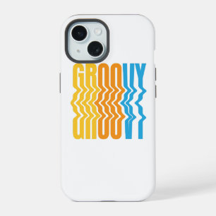 Retro Groovy Wavy Text iphone 15 case