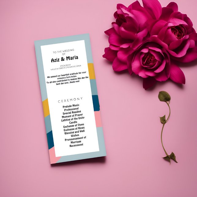 Retro Groovy Wedding Program - A Colourful Journey (Creator Uploaded)