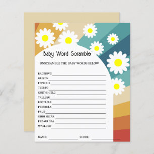 Retro Groovy - Word Scramble   Baby Shower Game