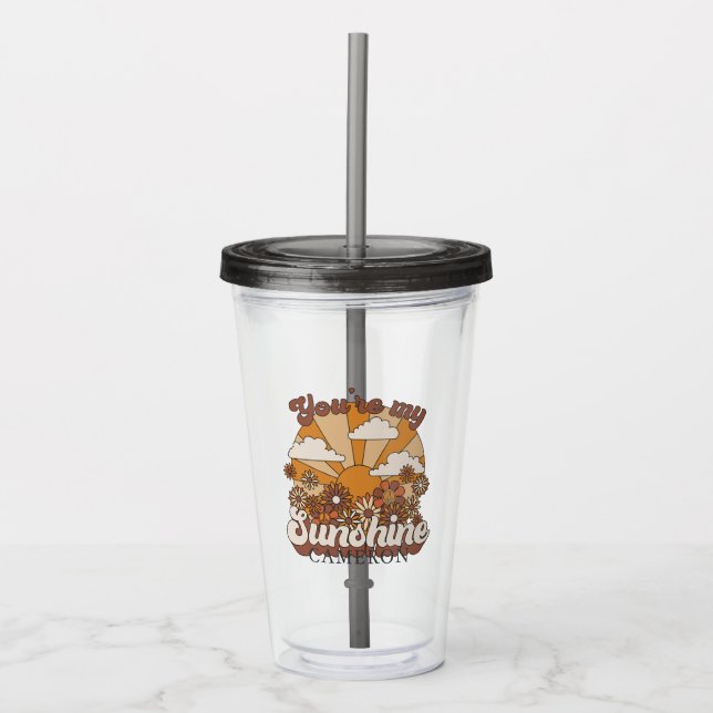 Retro Groovy | You're my Sunshine Acrylic Tumbler (Front)