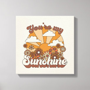 Retro Groovy You're my Sunshine Canvas Print