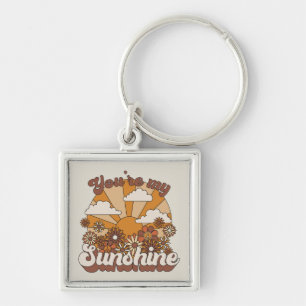 Retro Groovy   You're my Sunshine Keychain