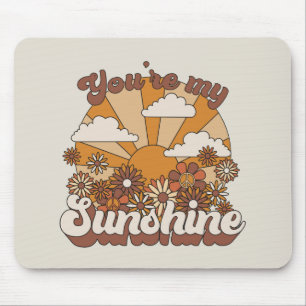 Retro Groovy You're my Sunshine Mouse Pad