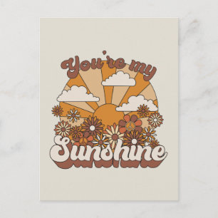 Retro Groovy You're my Sunshine Postcard