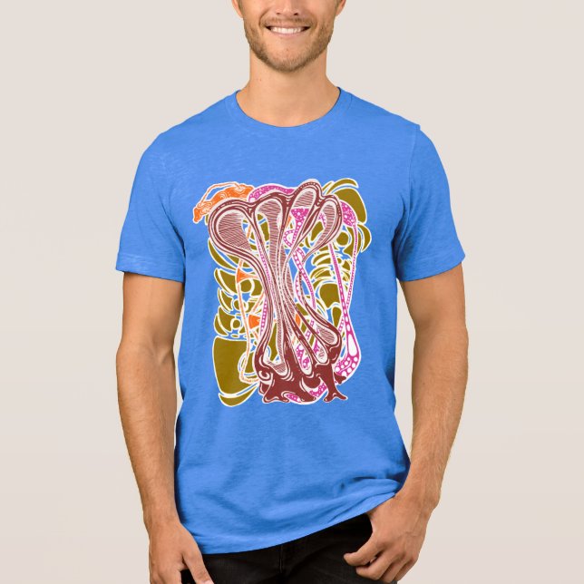 Retro GroovyAbstract Hypnotic Trance Amorphous Tri-Blend Shirt (Front)