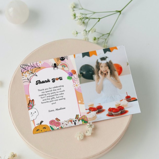 Retro grovvy carte de remerciements d'anniversaire (Créateur téléchargé)