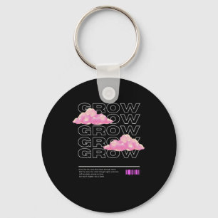Retro Growing Cyberpunk Poetic Motivational Quote Keychain