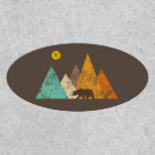 Retro Grunge Bear in mountains 70s