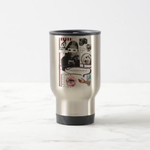 Retro Grunge Coquette Aesthetic Photo Collage Travel Mug