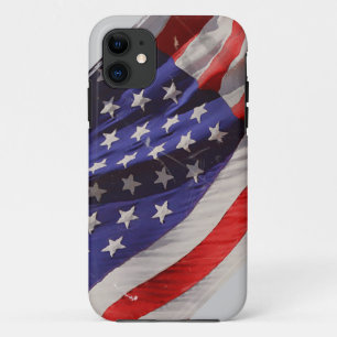 Retro Grunge Flying Flag of America iPhone 11 Case