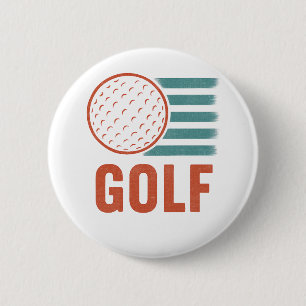 Retro Grunge Golf 2 Inch Round Button