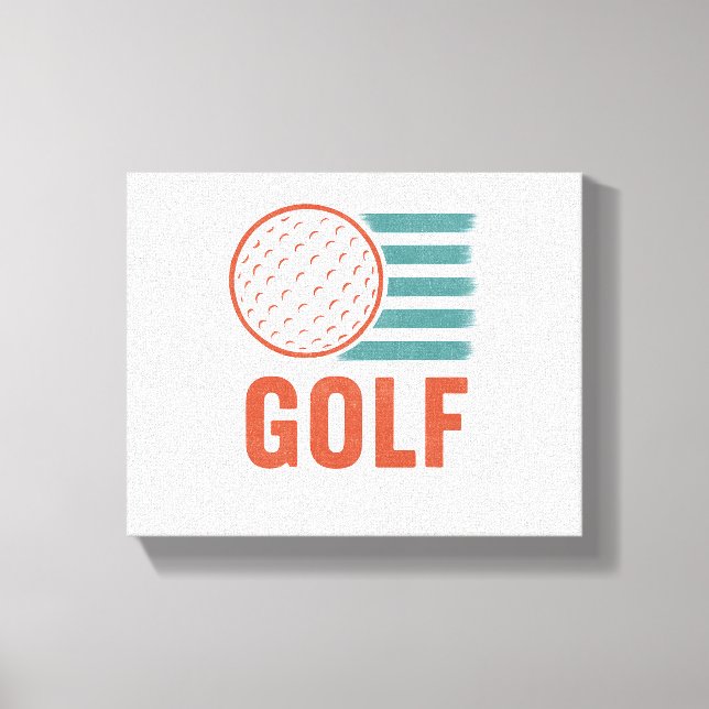 Retro Grunge Golf Canvas Print (Front)