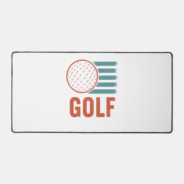 Retro Grunge Golf Desk Mat (Front)