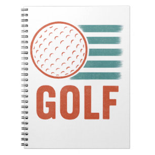 Retro Grunge Golf Notebook