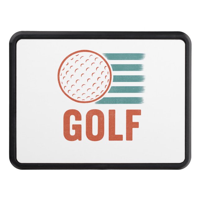 Retro Grunge Golf Trailer Hitch Cover (Front)