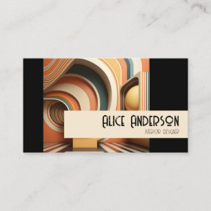 Retro grunge minimalistic contemporary 70s modern business card