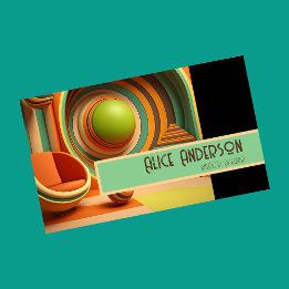 Retro grunge orange brown stylish original business card