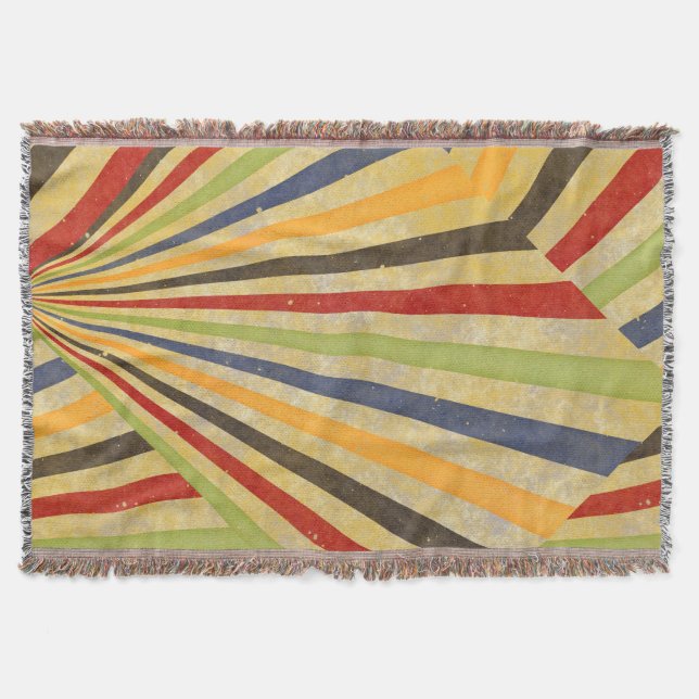 Retro Grunge Rays + your idea Throw Blanket (Front)