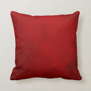 Retro Grunge Red Leather Custom Throw Pillow
