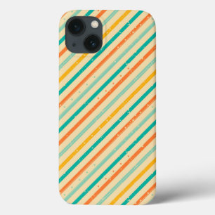 Retro grunge striped pattern iPhone 13 case