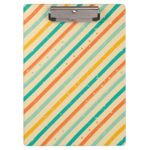 Retro grunge striped pattern clipboard
