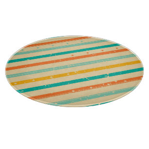 Retro grunge striped pattern cutting board