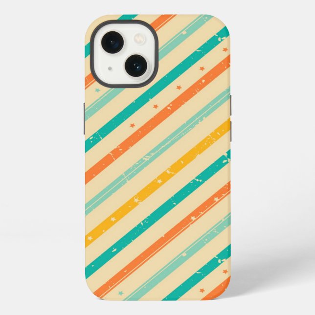 Retro grunge striped pattern iPhone case (Back)