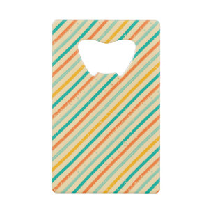 Retro grunge striped pattern wallet bottle opener