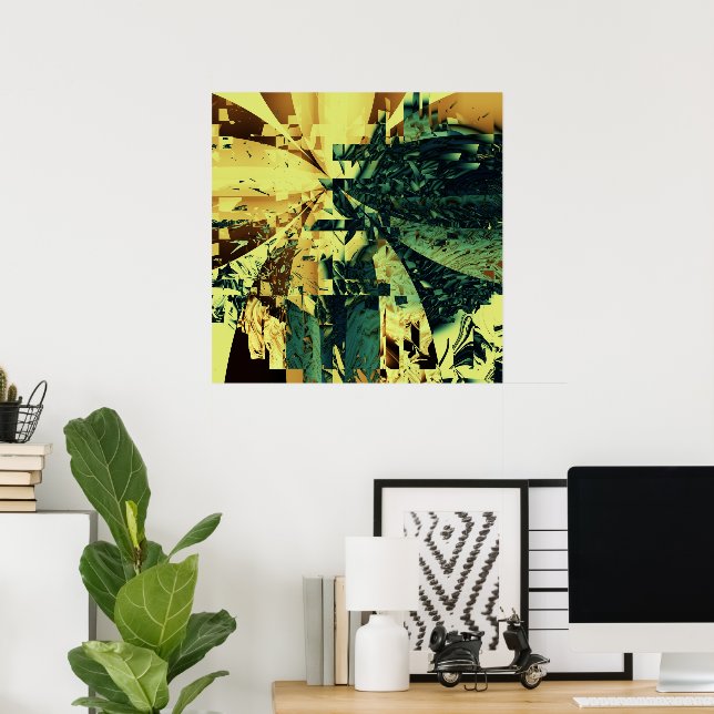 Retro Grunge Style Abstract Poster (Home Office)