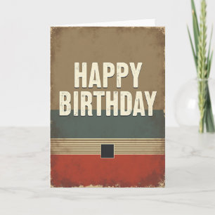 Retro Grunge Textured Birthday Card