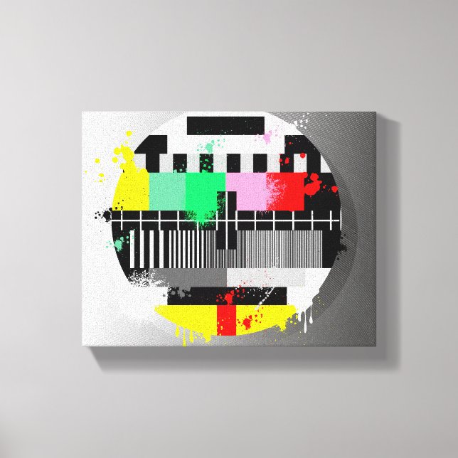 Retro grunge tv wrapped canvas (Front)