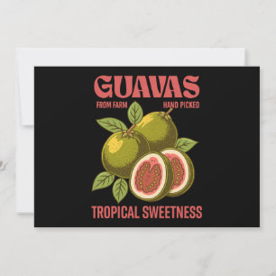 Retro Guavas Fruit Commercial Graphic Art Style Invitation