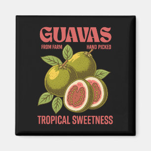 Retro Guavas Fruit Commercial Graphic Art Style Magnet
