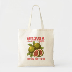Retro Guavas Fruit Commercial Graphic Art Style Tote Bag