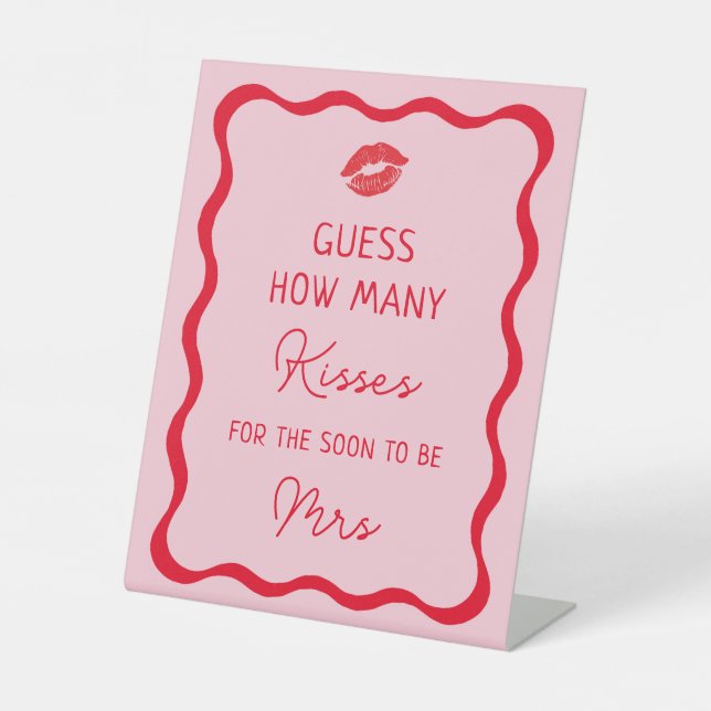 Retro Guess How Many Kisses Game Sign (Front)