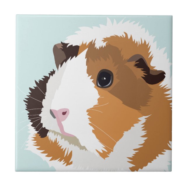 Retro Guinea Pig 'Elsie' Tile (Front)