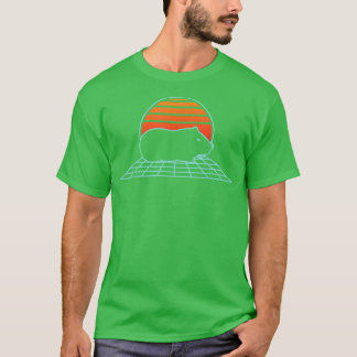 Retro Guinea Pig Vintage Hamster Fun Sunset Furry T-Shirt