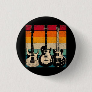 Retro Guitar 1 Inch Round Button