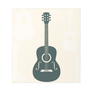 Retro guitar acoustic music notepad
