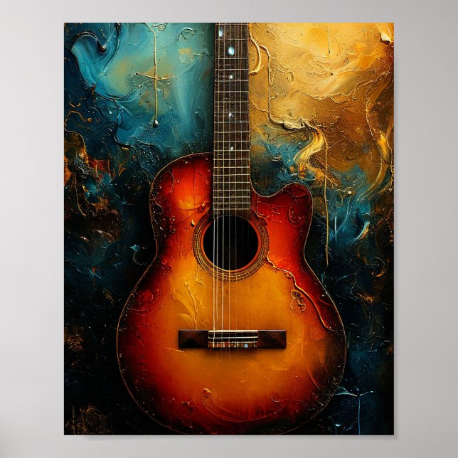Retro guitar art poster (Front)