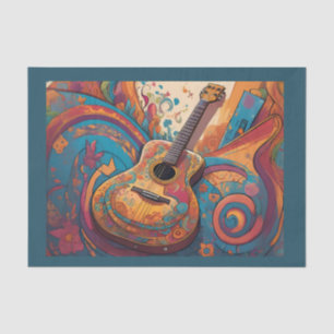 Retro Guitar Decoupage Tissue Paper