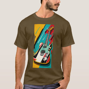 Retro Guitar Gift Guitarist Rock Concert Festival  T-Shirt