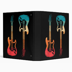 Retro Guitar Guitarist Electric Bass Guitar Rock M Binder