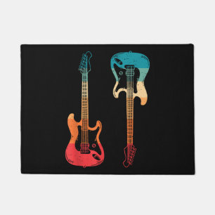 Retro Guitar Guitarist Electric Bass Guitar Rock M Doormat