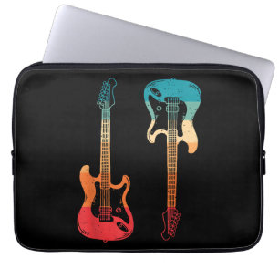 Retro Guitar Guitarist Electric Bass Guitar Rock M Laptop Sleeve